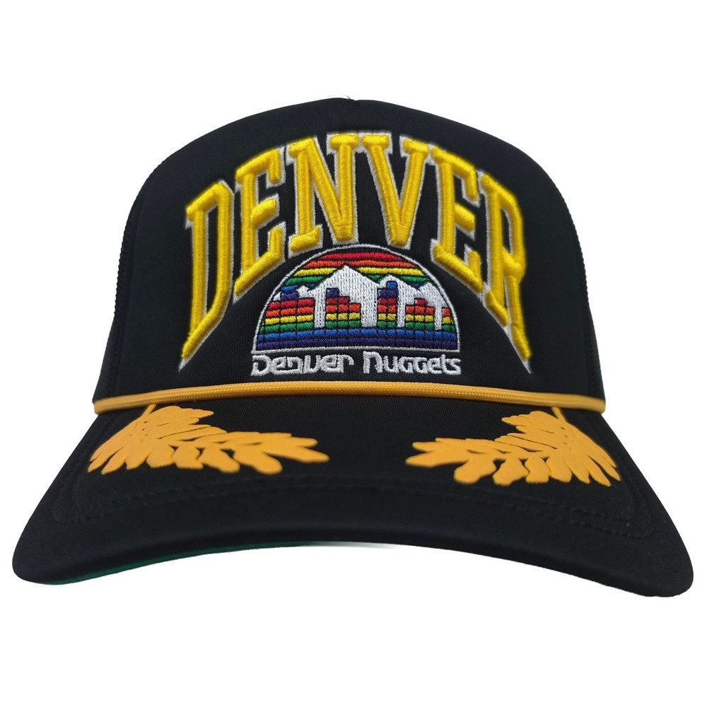 Denver Nuggets Mitchell & Ness NBA Trucker Hat Cap 3D Logo Rope Bill Ivy Art New